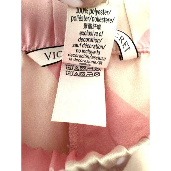 Victorias Secrets Pink Striped Womens Pajama Pants Soft Satin Size L Lounge - Picture 4 of 7